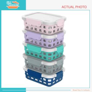 Ello Glass 10Pc 3.4 Cup 27 Ounce Duraglass Food Storage Meal Prep Container Set with Silicone Protection
