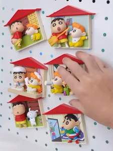 ร้าน🇹🇭 พร้อมส่ง✨ แม่เหล็กติดตู้เย็น ได้ 1ตัว Crayon Shinchan Nohara Family Series Fridge Magnet by Top Toy