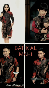 Batik Couple Keluarga Terbaru Motif Mahesa Merah - Sarimbit Batik - Batik Pasangan