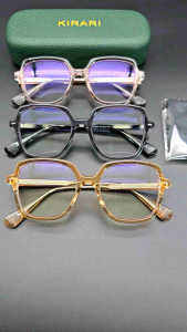 แว่นเลนส์ใสออโต้เปลี่ยนสี KIRARI JAPAN รุ่น Fukuoka Acetate 49-19-151 uv400 anti blue และออโต้เปลี่ยนสี!