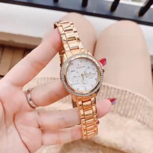 ĐỒNG HỒ NỮ CHÍNH HÃNG Citizen FD2013-50A Eco Drive Swarovski White Dial Rose Gold Case & Stainless Steel For Women