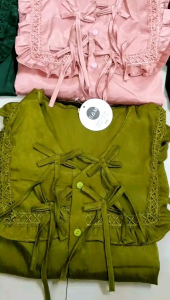 đồ bộ nữ/bộ pizama kiểu tiểu thư lụa xướt tay dài cổ vuông phối ren lụa L1