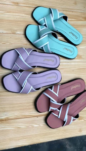 SANDAL SLOP WANITA KETUPAT BR//SANDAL SLOP WANITA KEKINIAN//SANDAL WANITA CANTIK MOTIF BARU
