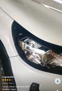 Paket Garnish Lampu Depan Belakang All New Hilux 2021 2022 2024 2025 TIPE G V Hitam