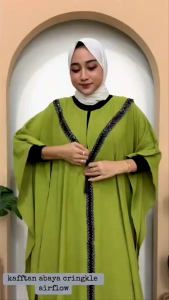 Kaftan renda terbaru crinkle premium ld 140cm