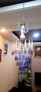 Lampu hias gantung ruang tamu kristal akrilik 10in.