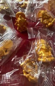 Mini Dashboard Golden Lucky Ganesha (also Suitable as return gift for wedding or Nalungu)