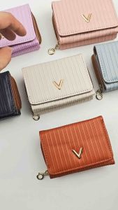 Wallet for Ladies New Arrival V Short Wallet Pu Leather With Zipper And Magnetic Closure