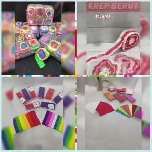 KERTAS KREP KERUT JAHIT / KERTAS KREP POTONG MERAH PUTIH / KERTAS KREP WARNA WARNI / KERTAS KREF DEKORASI PESTA / KERTAS HIAS 17 AGUSTUS CREPE PAPER RAINBOW