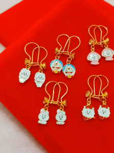 ANTING ANAK BONEKA CAT PERAK 925 LAPIS MAS