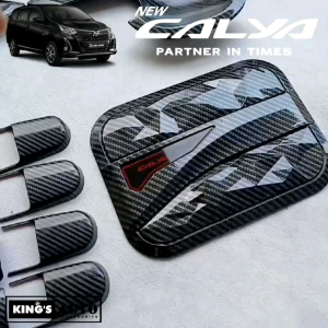 Paket Cover Handle Outer Pintu Tank Tutup Tangki Bensin Toyota Calya Carbon Glossy
