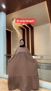 Mesha Dress Wanita Gamis Wanita Jumbo Ld 140 Cm Rayon polos