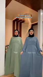 Evelyn Dress - Gamis Wanita Jumbo LD 140cm Crinkle Airflow Premium