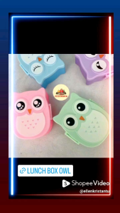 OWL BOX / TEMPAT BEKAL ANAK / LUNCH BOX BURUNG HANTU LUCU / KOTAK MAKAN