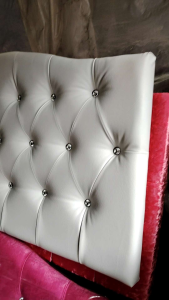 Js Elegant Headboard Curved with crystal buttons Diamond design for Bed headboards
