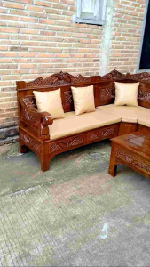 PROMO KURSI TAMU SUDUT/L KAYU JATI PERHUTANI