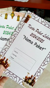 ISI 10 CUSTOM Kartu Paket Lebaran model Lipat untuk  Harian /  Mingguan / bulanan custom.nama parcel