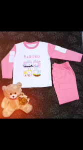 Stelan Baju Cargo Anak Perempuan Labubu Usia 3-10 Tahun