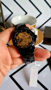 FORSINING UTOPIA 8240 HITAM Gold JAM TANGAN MEKANIK OTOMATIS TANPA BATERAI FREE BOX