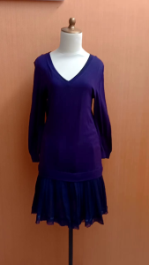 mini midi dress wanita biru tua navy ROSEBUD cewek M L XL lengan panjang MEWAH