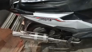 HONDA BEAT 110 FI SHARK POWER PIPE COMPLETE SET OF ACCESSORIES and BRACKETCLAMPSPRINGCANISTERSILENCER STRAIGHT ELBO
