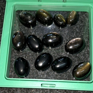 Obsidian stone natural (Black Golden Silver)