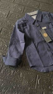 Kemeja anak lengan panjang warna navy motif elegan dan casual bisa cod Fashion