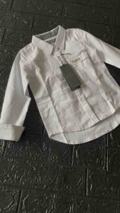 Kemeja anak motif polos warna putih lengan panjang best seller bisa cod Fashion