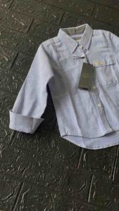 Kemeja anak lengan panjang model casual warna ice blue best seller bisa cod Fashion