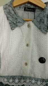 MIDI DRESS SOLJU RAYON TWILL MIX BRUKAT