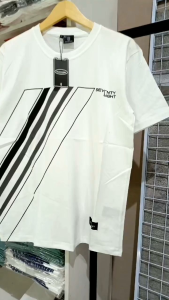 SEVENTY EIGHT Baju Kaos Distro Pria Kasual Bahan Katun Combet 24s Tebal Adem T-shirt Pria Kekinian Motif Stripe Samping