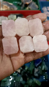 Paket 5pcs Bahan Batu Akik Natural (Rose Quartz)