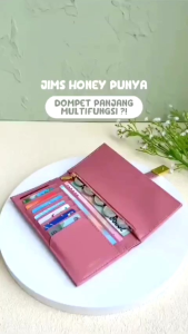 FREE EXCLUSIVE BOX DOMPET PANJANG WANITA JIMS HONEY JH VALLERIE VELERIE WALLET KADO ULTAH ANNIVERSARY PACAR ISTRI CEWEK PEREMPUAN UNIK ELEGANT CANTIK MURAH FEMINIM DOMPET PANJANG TIPIS SIMPLE KULIT JERUK PREMIUM