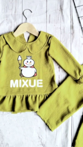 Setelan Mixue anak crinkle airflow Terbaru 1-7 tahun