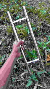 Handle gagang pintu kaca dan kayu baut tembus oval rintik panjang 45cm dan 60cm doff glosy