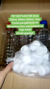 PET Plastic Bottle with Caps 500 ml - BOX of 24 pcs for Juice Dishwashing Liquid Water etc