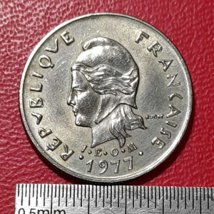 Koin Perancis kaledonia Koleksi kuno 10 Francs Tahun 1977 BEKAS