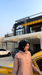 Tunik Kancing Depan Aktif Tunik Hijab Kekinian Pakaian Wanita