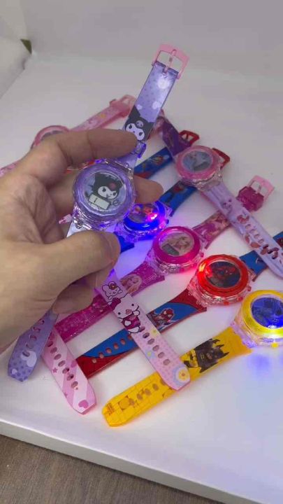 ATW kids digital watch spider man hello kitty with music with lights