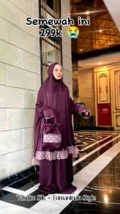 (READY) MUKENA TASNIM TUMANINAH SIZE DEWASA JUMBO BY DALANOVA BAHAN SANTORINI LUXURY SILK PREMIUM FREE TAS CANTIK