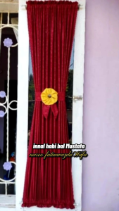 Gorden Jendela Minimalis Tebal Model Kupu-Kupu Bahan Embos Polosan