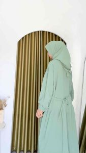 ABAYA GAMIS SET HIJAB JUMBO GAMIS ZAFIKA LEBARAN BAHAN CRINKLE AIRFLOW POLOS TERBARU 2024