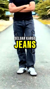 CARGO JEANS  Acid Wash 8 HARMONY POCKET LOOSE FIT STRAIGHT CUT 28-38