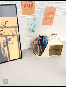 OHHDEER 4 Grids Plastic Book Stand Large Capacity Book Support Holder Desk Reading Book Organizer