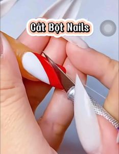 Dao cắt bột nail cán inox tạo kiểu móng đắp bột tặng kèm 5 lưỡi dao thay thế