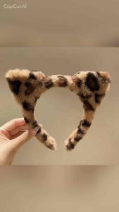 [SG Ready STOCK] Fast Shipping Cute Leopard Cat Ear Headband Furry Animal Hairband Cosplay Party Halloween Costume 3pcs / 5pcs