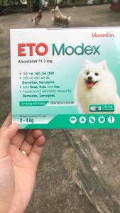 [1viên có hộp] Eto Modex  2-4kg giúp hết ve bọ chét bọ nhảy trên chó.