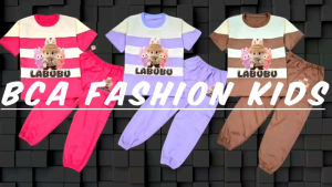 Setelan Kuromi Anak Perempuan Celana Joger Cargo Bahan Babyterry Premium 1-11 Tahun