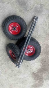 Bộ 4 bánh xe đường kính 25cm kèm 2trục 17ly