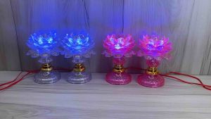 MỘT ĐÔI ĐÈN THỜ HOA SEN ĐỔI MÀU LM01LM02LM03